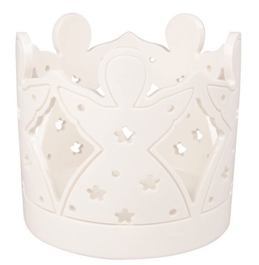 Svietnik anjeli porcelánový 10,5 x 10 x 10,5 cm