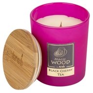 20021 Sv&iacute;čka MAGIC WOOD s dřevěn&yacute;m knotem - BLACK CHERRY TEA 300g -2
