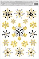 Okenná fólia – Vločka tmavá so zlatými okrajmi