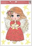 Okenná fólia – Anjelka v červenom