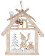 30033 Domek se zlat&yacute;m Santou na zavě&scaron;en&iacute; 13 x 14,5 cm-1
