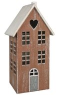 31015 Dřevěn&yacute; domek hněd&yacute; s patinou na postaven&iacute; s LED 10 x 20 x 9 cm -1