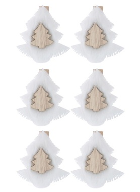 Stromčeky z filcu na kolíčku 4,5 x 4 x 0,5 cm 6 ks v sáčku