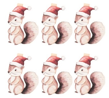 Veveričky drevené na kolíčku 3,5 x 4,5 x 0,3 cm 6 ks v sáčku Veveričky drevené na kolíčku 3,5 x 4,5 x 0,3 cm 6 ks v sáčku