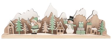 Zimná krajina drevená na postavenie 30 x 9 x 4 cm