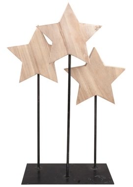 Hviezdy drevené na kovovom podstavci 28 x 40 x 10 cm