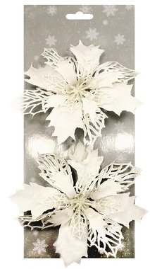 Poinsettie biela 14 cm, 2 ks na klipe