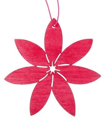 Drevený kvet na zavesenie ružový 8 cm