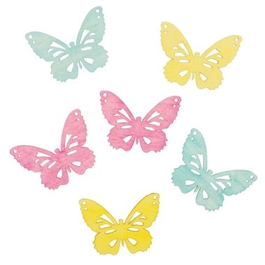 Drevené motýle 6 cm, 6 ks