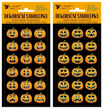 Nálepky Tekvica svietiaca v tme, 8 × 14,5 cm