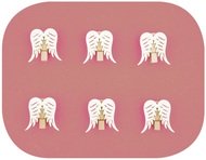 4094 Kř&iacute;dla dřevěn&aacute; na kol&iacute;čku 4 cm, b&iacute;l&aacute;, 6 ks-1