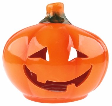 Keramický svietnik tekvica Halloween 15 x 14 cm