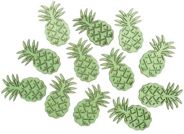 Drevené ananásy zelené 2,5 x 4 x 0,3 cm, 12 ks