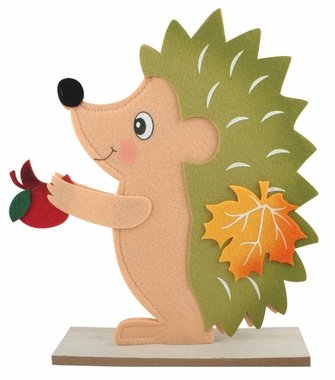 Ježko s jablkom filcový zelený 22 x 30,5 x 5 cm na postavenie