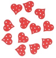 4278 Srd&iacute;čko dřevěn&eacute; s lep&iacute;kem 3 cm 12 ks červen&eacute;-2