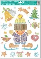 Okenná fólia – Lyžiar so žltou čiapkou