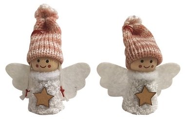 Anjel v bielom svetríku s hviezdou na zavesenie 7,5 cm