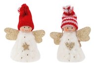 Anjel červenobiely na zavesenie 9 cm