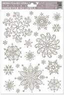 Okenná fólia – Vločky strieborné s hviezdicami