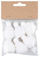 47016 Dekorační čepice pletená o 3 x 4,5 cm, 6 ks v sáčku, bílá-1