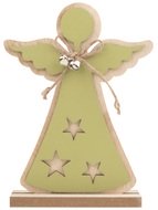 4889 Anděl dřevěn&yacute; zelen&yacute; na postaven&iacute;
 13 x 18 cm-1