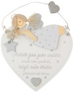 50103 Srdce dřevěné "Přátelé jsou jako..." 14x16 cm-1