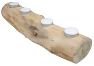 50207 Dřevěn&yacute; sv&iacute;cen pod&eacute;ln&yacute; na čtyři čajov&eacute; sv&iacute;čky cca 30x10cm bez kůry-2