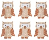 5152 Dřevěn&eacute; sovičky 2 motivy 4 cm, 6 ks-1