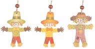 Drevené strašiaky na zavesenie 9 cm, 3 ks 