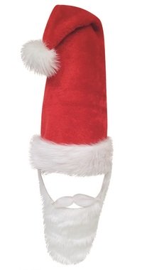 Santovská čiapka s fúzmi, obvod 60 cm, dĺžka čiapky 70 cm, dĺžka fúzov 25 cm