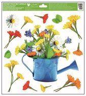 Okenná fólia – Modrá kanva s kvetmi