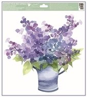 Okenná fólia – Modrý kvetináč s kvetmi