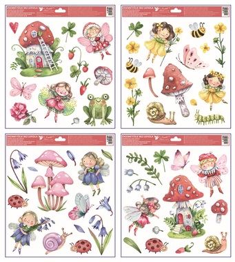 Okenné fólie s glitrami Víly 30 x 33,5 cm