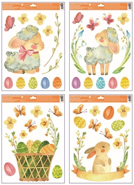 Okenné fólie s glitrami Veľkonočné 30 x 42 cm