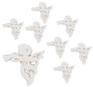 70009 Andělé bílí  s glitry a lepíkem 3 cm, 8 ks-1