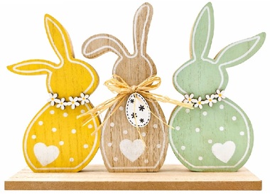 Dekorácie Zajace 26 x 19 x 5 cm na postavenie