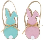 Košík filcový pastelový zajac s chvostom 9 x 18 x 8 cm 