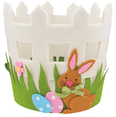 Obal na kvetináč filcový so zajacom 16 x 15 x 16 cm 