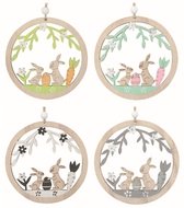 7380 Velikonočn&iacute; dekorace Zaj&iacute;c v kruhu ze dřeva 10 x 10 x 0,5 cm na zavě&scaron;en&iacute;-1