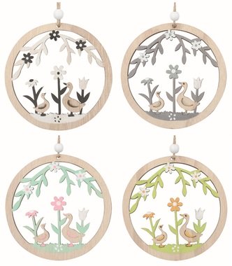 Veľkonočné dekorácie Husi v kruhu z dreva10 x 10 x 0,5 cm na zavesenie