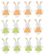 7432 Dřevěn&iacute; zaj&iacute;čci v suk&yacute;nce s lep&iacute;kem 4 cm, 12 ks v s&aacute;čku-2