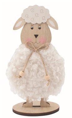 Ovce drevená biela 11 x 20 x 6 cm na postavenie
