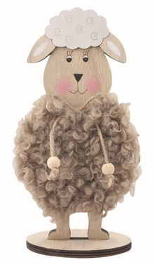 Ovce drevená hnedá 11 x 20 x 6 cm na postavenie