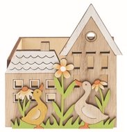 Dekoračná ohrádka Husi drevená 11 x 13 x 7,5 cm