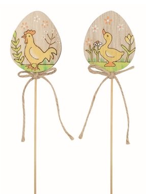 Vajíčko s husou alebo kohútom drevené 4,5 x 5,5 x 0,5 cm + špajle