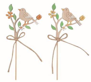 Vták na vetve drevený 6 x 7 x 0,5 cm + špajle