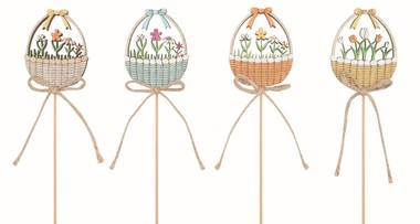 Košík kvetov drevený 4,5 x 5,5 x 0,5 cm + špajdľa