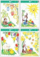 847 Okenní fólie rohová tradiční velikonoční motivy 37x26 cm-1