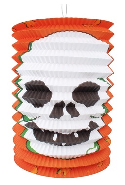 Lampión papierový valec, skladacia Lebka 15 x 22 x 15 cm
