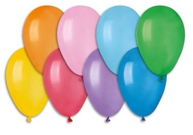 Balóniky, 19 cm, 100 kusov vo vrecku, mix farieb